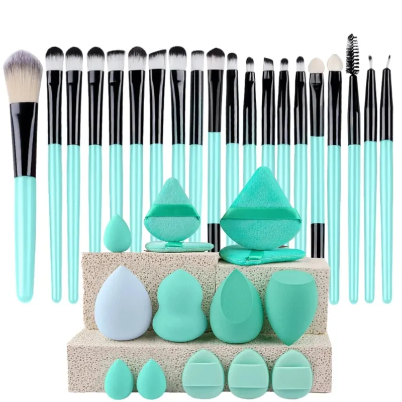 20pcs Makeup Brush Set Soft Fluffy Cosmetic Foundation Powder Eyeshadow Kabuki Blending Make Up Brush Beauty Tool Makeup Sponge