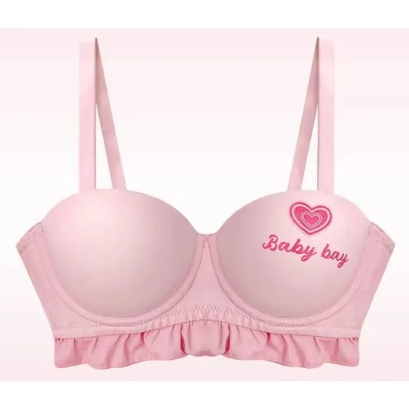 Blue Heart Seamless Wireless Bra Round Half Cup Lingerie for Small Chest Push Up No Underwire Sexy Intimates S-XL