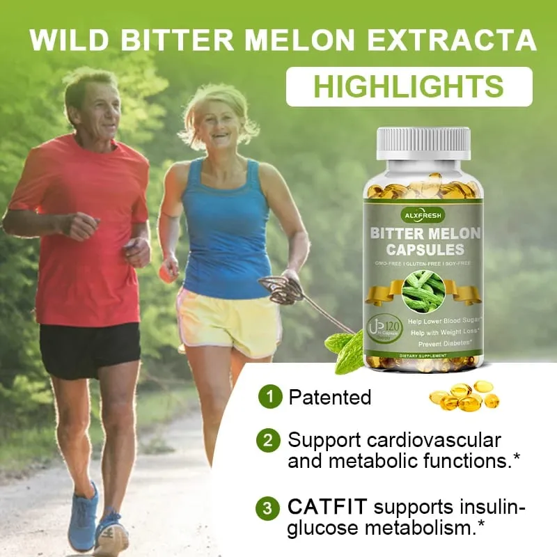 Alxfresh Extra Strength Bitter Melon 2500 mg 16:1 Supplement Standardized and Concentrated 100% Vegetarian Gluten Free Non-GMO