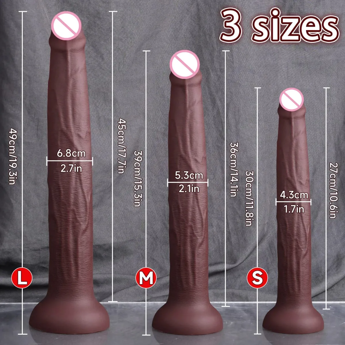 Long Dildo Realistic Snake Shape Single Layer Silicone Big Penis Soft Anal Sex Toys Suction Cup Dick for Women G-spot Orgasm 18+