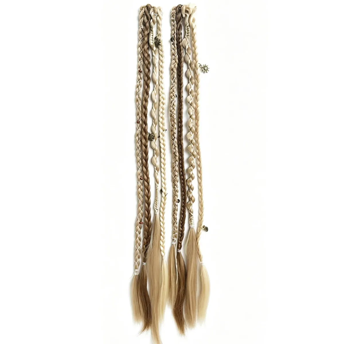 Box Braids Hair Extensions Pre-Braided Synthetic Colored Twist Braids with Hair Accessories for Women Hip Hop Punk Festival