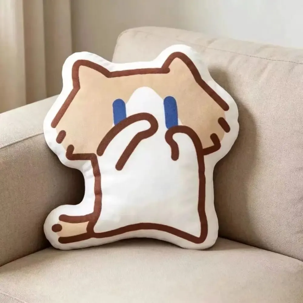 Cute Soft Monthly Salary Cat Plush Sofa Decor Home Ornament Cat Plush Throw Pillow Cartoon Cushion Cat Stuffed Pillow