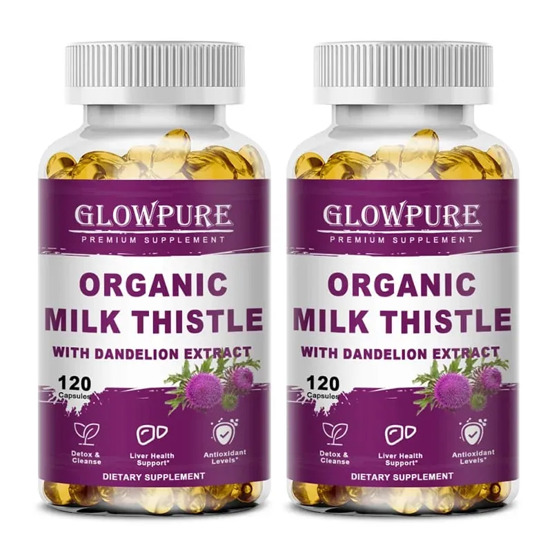 Organic Milk Thistle 9000mg - 30X Concentrated Extract with 80% Silymarin for Liver Cleanse Detox & Fatty Liver Support