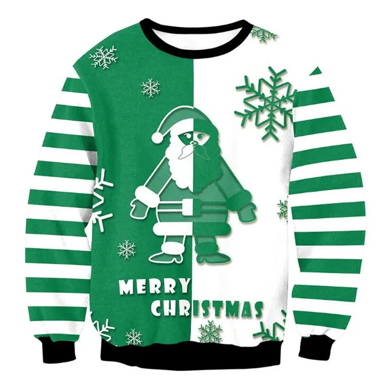 Festival Christmas Pattern Sweatshirts For Men Humping Reindeer 3D Printed Pullover Holiday Party O-Neck Hoodies Long Sleeves — image 10