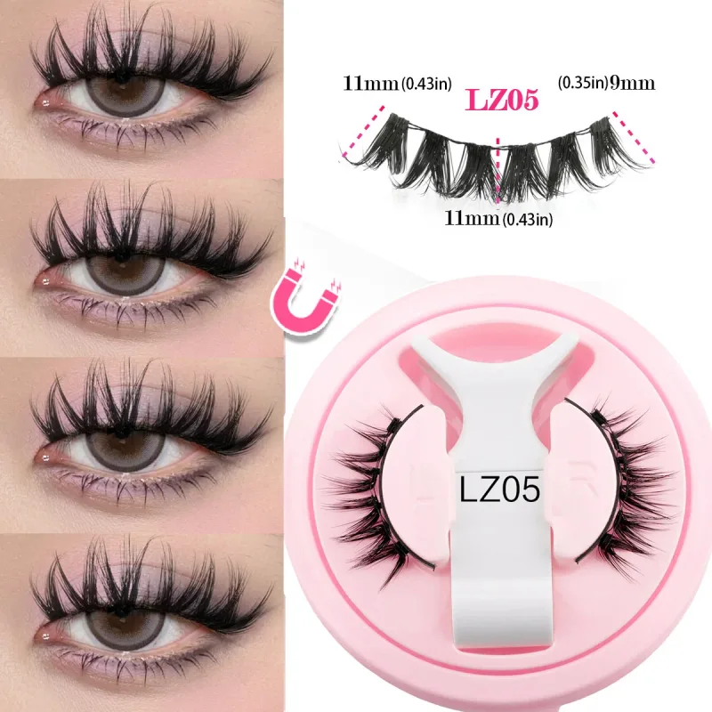 1 Set Magnetic Eyelashes Reusable Cat Eye Magnetic Lash Cosplay Sensitive Eye Friendly Natural Curler False Lashes Make Up Tool