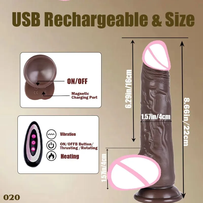 9 Vibration Modes 3 Stretching And 3 Shaking Modes Dildo Electric Female Sex Toy Silicone Dildo Telescopic Vibration Heating 18+
