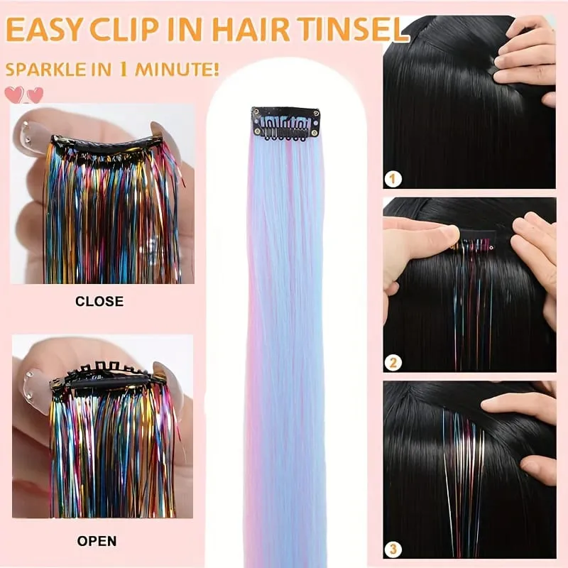 Ce Cream - Toned Pink Lavender Clip-in Hair Pieces 2Pcs Synthetic Fiber for Cosplay & Casual Look Soft & Vibrant Color — image 6