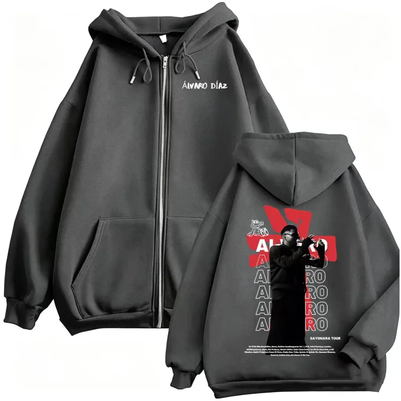 Omakase Alvaro Diaz Sayonara Tour Zipper Hoodies Men Women Harajuku Hip Hop Sweatshirts Jacket Coats Casual Fleece Zip Up Hoodie