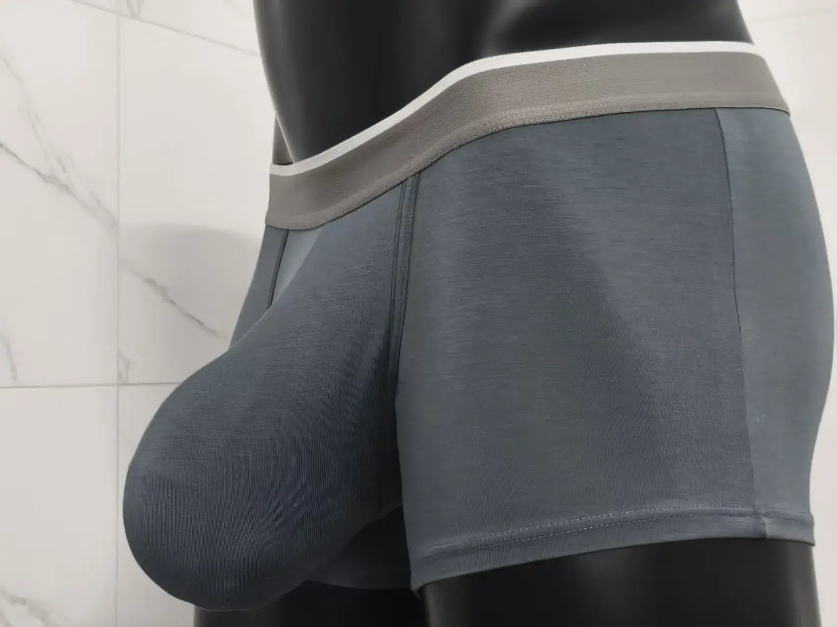 Cueca boxer masculina premium, cueca grande com bolsa extra grande, aumento de protuberância, respirável, leve, boxers masculinos