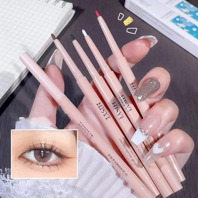 Matte Red Brown Eyeliner Gel Pen Ultra-thin Long Lasting Quick Dry Smooth Colorful Eye Shadow Lying Silkworm Pen Makeup Cosmetic