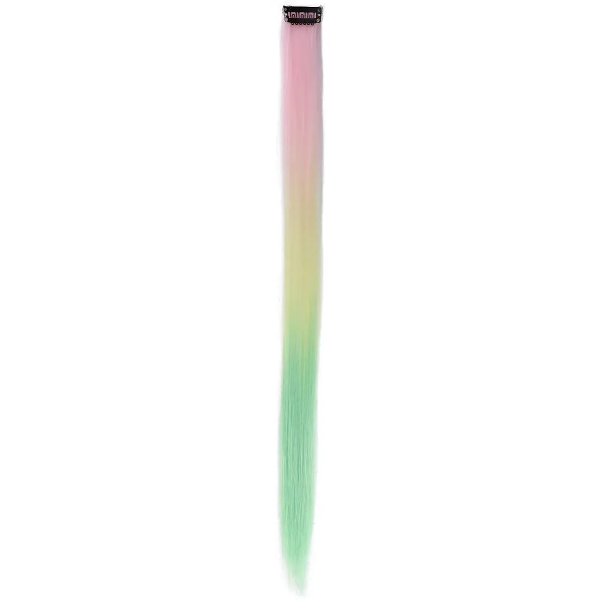 1Pcs Gradient Color Clip in Hair Extensions Party Highlights Wig Synthetic Straight Hairpiece for Girls Kids Christmas Party Use