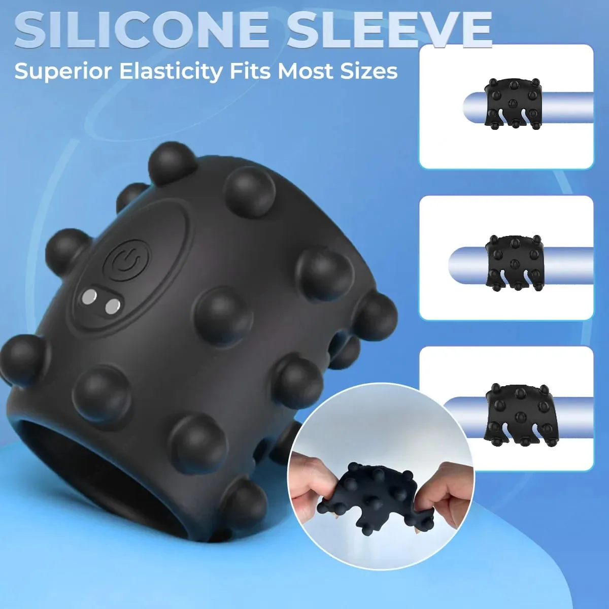 Silicone Vibrating Cock Ring with Penis Sleeve Clitoral Stimulator 9 Modes Adjustable Couples Sex Toy for Enhanced Pleasure