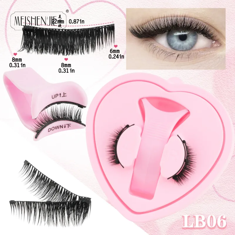 Magnetic Eyelashes 1Pcs No Glue Needed Reusable Natural Look 3D Lashes Easy Apply Soft Magnetic Lashes Kit for Eye Makeup