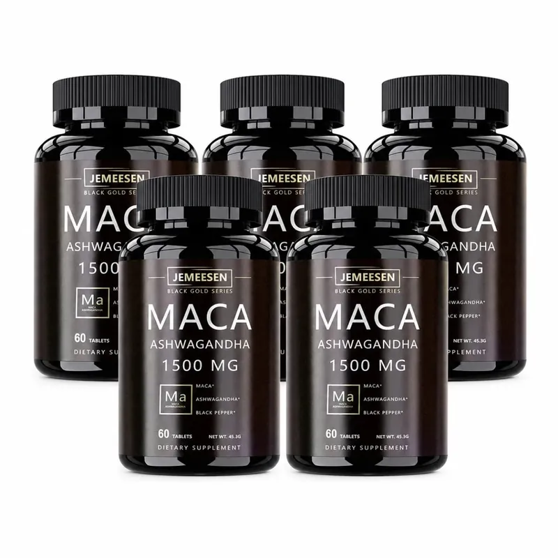 Økologiske Maca Root Powder Kapsler 1500mg indeholdende Maca Root Extract Ashwagandha Black Pepper Supplements for Mænd