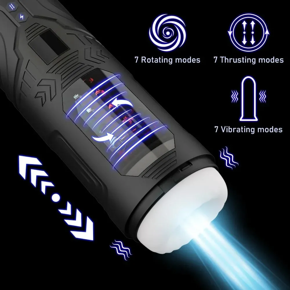 Automatic Male Masturbator Telescopic Rotation Masturbation with Suction Cup Simulation Blowjob Piston Adult Sex Toy for Men