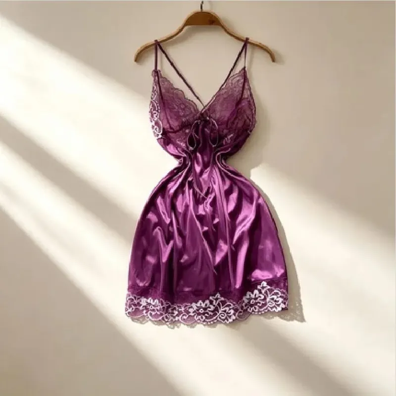 Women Sensual Lace Dress Women V-Neck Open crotch Slim Comfortable Dress Fashion Breathable Sheer Mesh Short Dress New