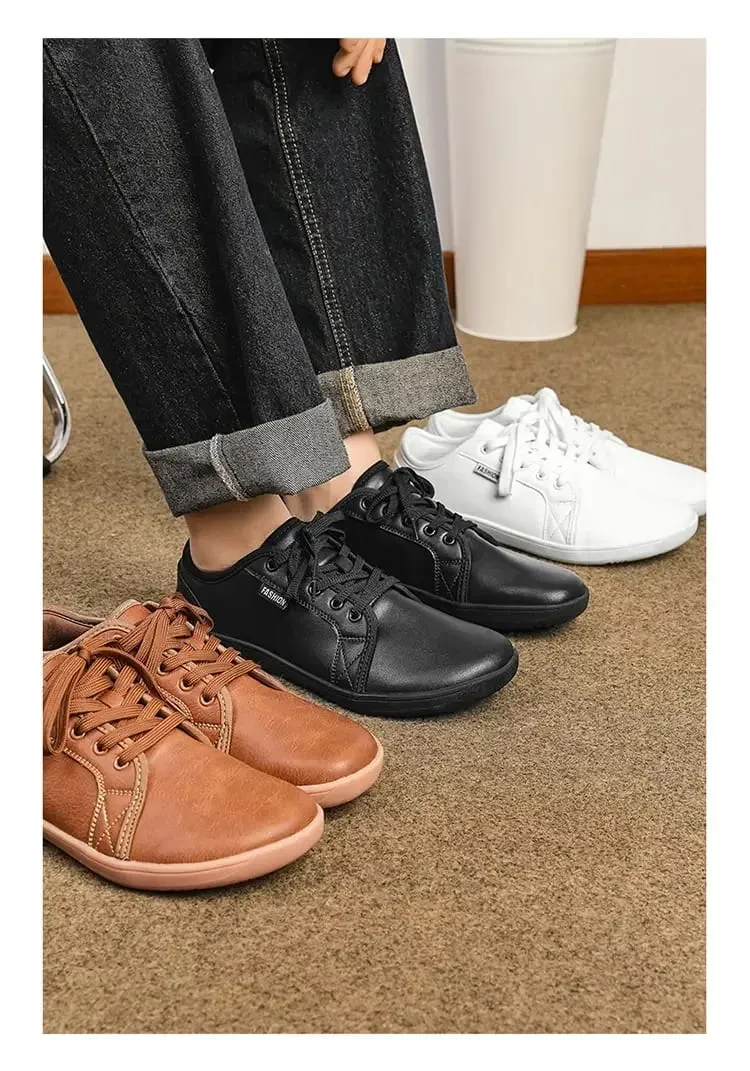 2025 New Minimalist Shoes for Men Women Wide Toe Barefoot Zero Drop Shoes Casual Artificial Leather Lightweight Walking Sneakers — image 10