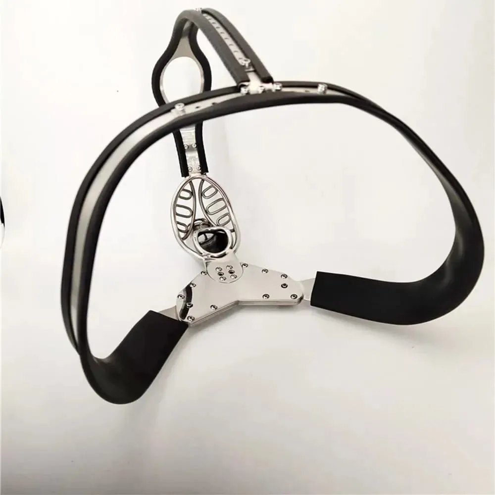 Male Stainless Steel Chastity Belt Lockable Chastity Cage Silicone Adjustable Waist Chastity Device BDSM Slave Sex Toy for Men — image 5