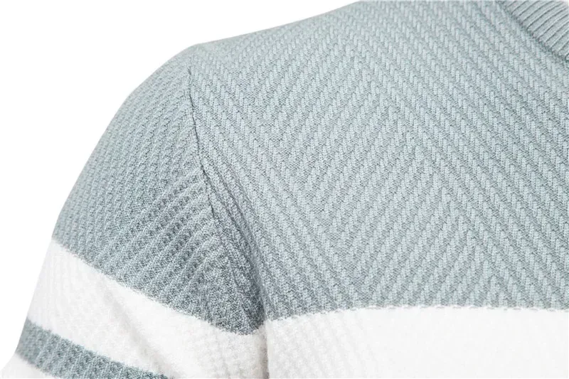 Embroidered Mens Boys Winter Stripe Sweater Thick Warm Pullovers Men's O-neck Basic Casual Slim Comfortable Sweaters