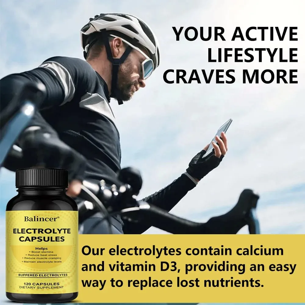 Electrolyte Capsules Mineral Supplement Support Electrolyte Balance Muscle Recovery Energy Endurance & Fast Hydration