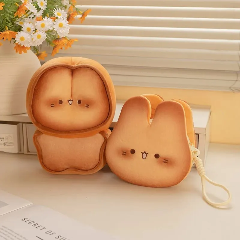 Adorable Cookie Rabbit Plush Toy Small Storage Bag Kawaii Kitten Plushies Room Decor Gift For Girl