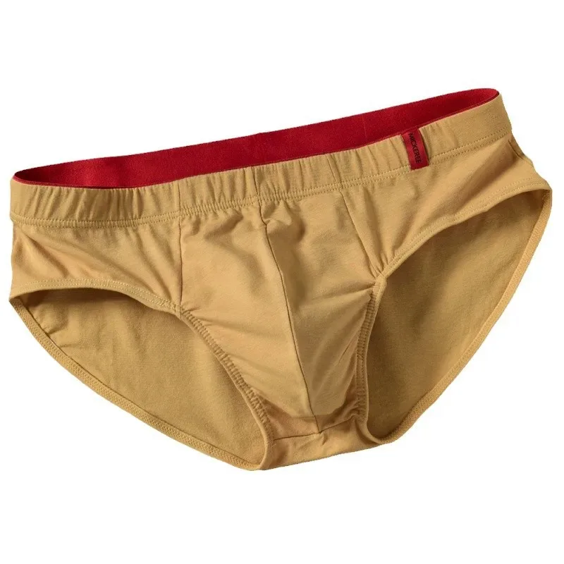Men Briefs Solid Color Cotton Youth Briefs Waist Comfortable Sexy Explosion Trend Breathable Underwear Sissy Panties