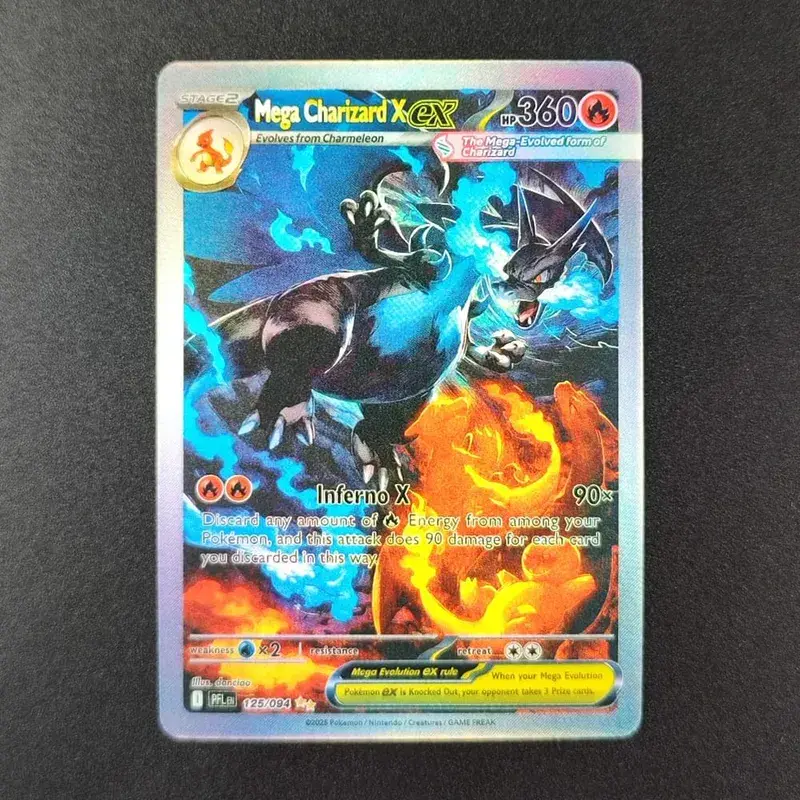 DIY Pokemon Cards Mega Charizard X EX PFL EN 130/094 125/094 Hyper Rare Collectibles PTCG Trading Card
