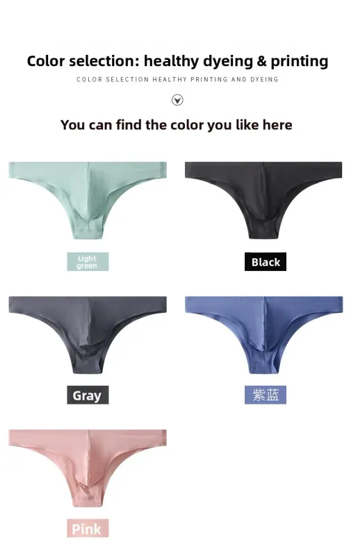 Sous-vêtements pour hommes, demi-hanche, petit Triangle, taille basse, Sexy, jeunes hommes, slip en soie glacée, sans couture, culotte d'été légère et respirante