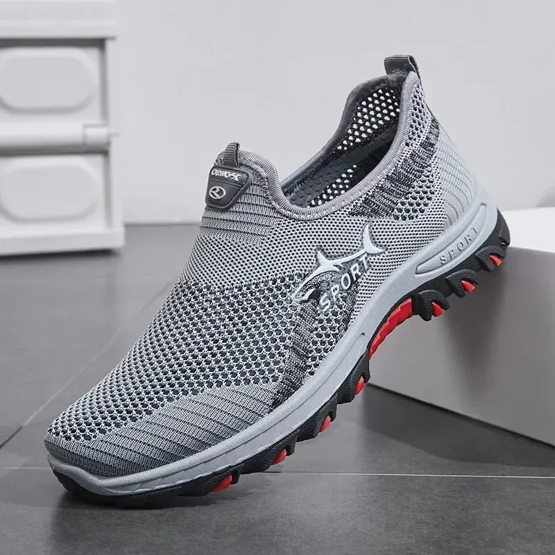 2026 Breathable Hiking Shoes Men Air Mesh Casual Sneakers For Outdoor Lightweight Casual Shoes Men New Fashion Walking Shoes