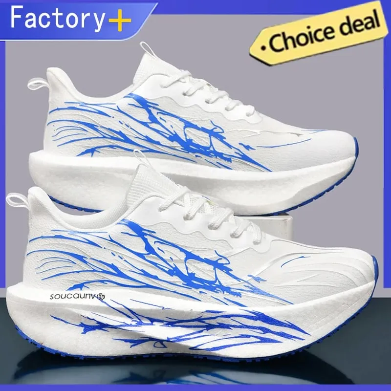 Lightweight Running Men's Sneakers Carbon Board Speciality Marathon Sports Walking Shoes Male Women's Athletic Nonskid Sneakers