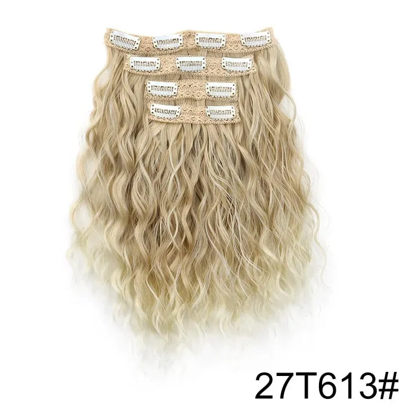 12Inch Synthetic Short Wavy Curly Hair Extension 4pcs/set Clip in Hair Easy to Wear for Women Party Use Daily — image 12