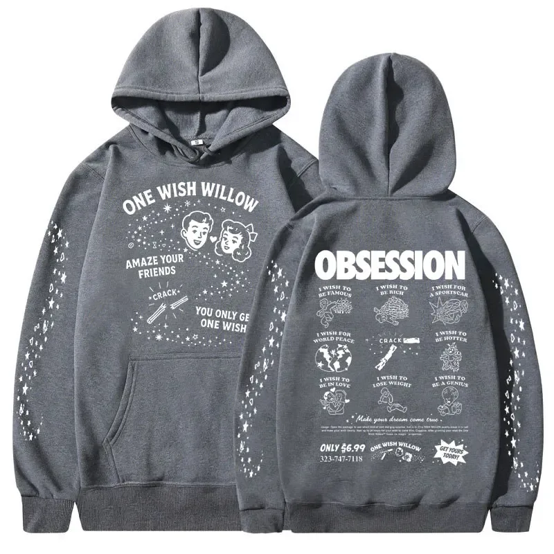 Horror Movie Obsession One Wish Willow Hoodies Men's Women Clothing Fashion Gothic Oversized Long Sleeves Hooded Sweatshirts