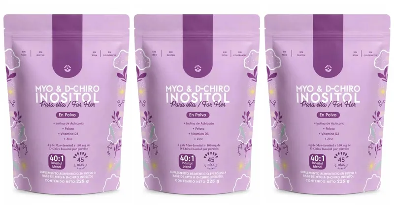 Myo & D-Chiro Inositol Powder 40:1 Mix Supplement Support Women's Daily Health with Folate Vitamin D3 & Zinc Nutritional Formula