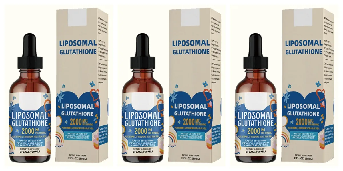 Liposomal Glutathione Liquid Drops 1500mg with Vitamin C Hyaluronic Acid & Aloe Vera for Beauty Glow and Hydration Support