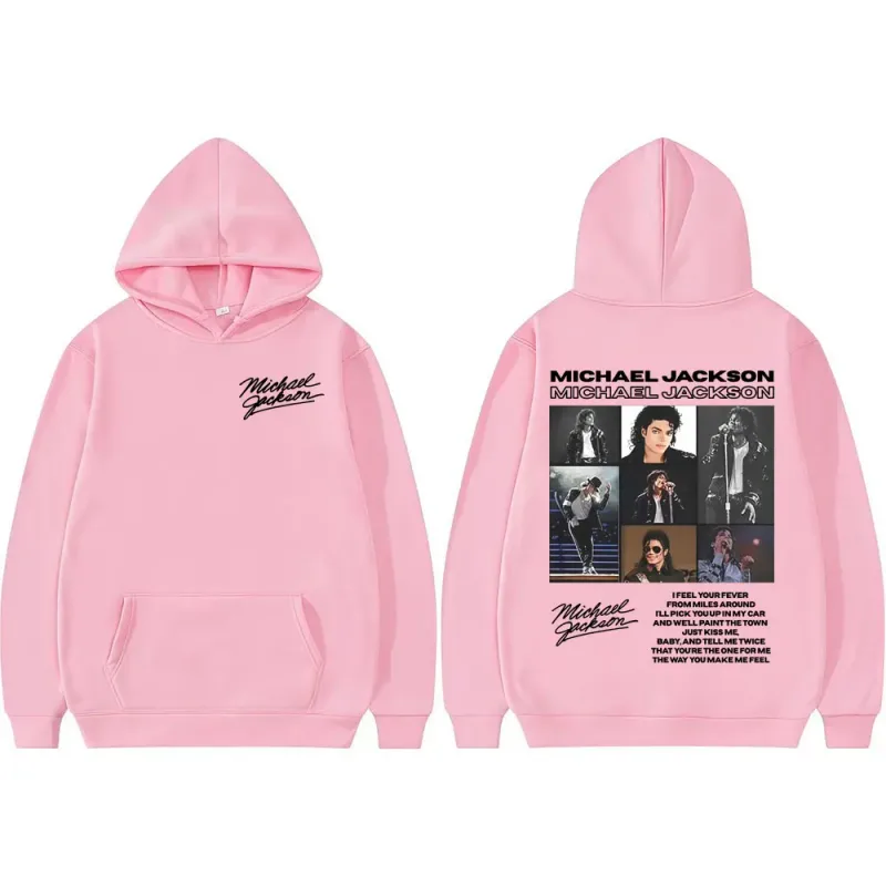 King of Pop Michael Jackson Tour Retro Hoodies Men's Clothing Harajuku Hip Hop Style Sweatshirts Casual Cozy Oversized Pullovers