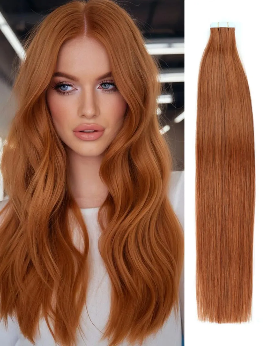 20pcs/pack Tape in Human Hair Extensions Silky Straight Real Human Hair Extensions Seamless Tape in Real Human Hair Extensions