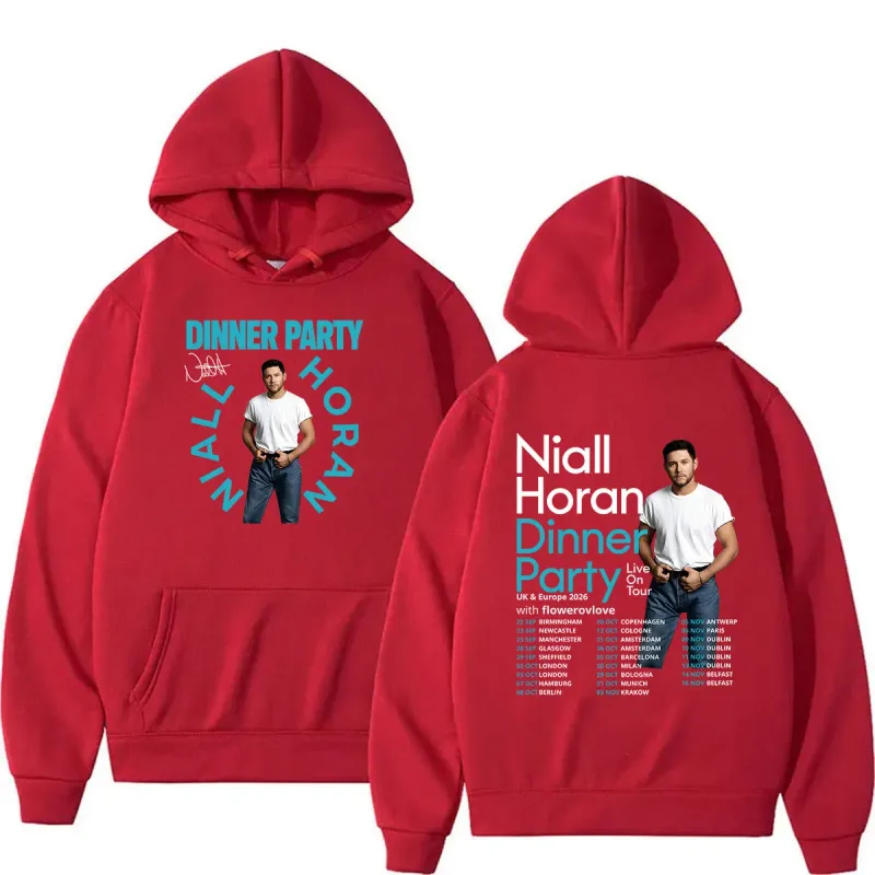 Niall Horan Dinner Party Live on Tour 2026 Hoodie Men's Hip Hop Vintage Pullover Sweatshirt Unisex Long Sleeve Oversized Hoodies
