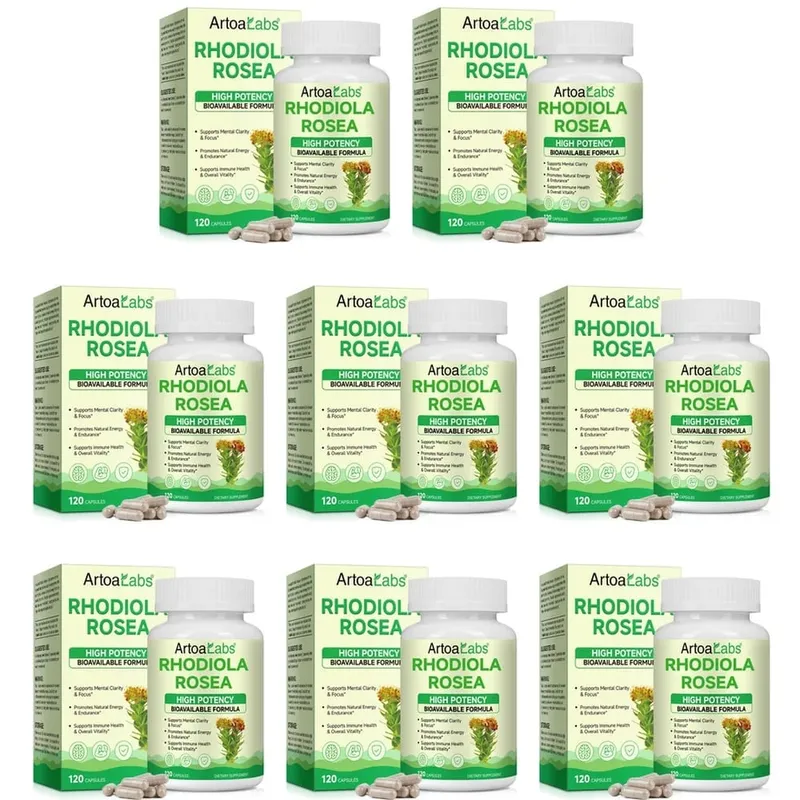 Rhodiola Rosea Capsules High Potency Formula Supports Mental Clarity & Focus Energy & Endurance Immune Health & Vitality 120 Ct