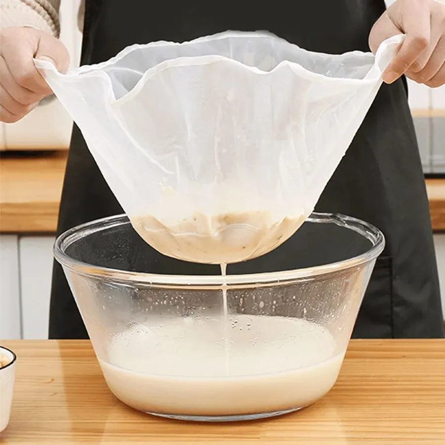 Reusable Cheese Cloth Bags-Fine Mesh Strainer for Yogurt Juice Coffee-Food-Safe Gauze Filtering Bags-Kitchen Cooking Accessory