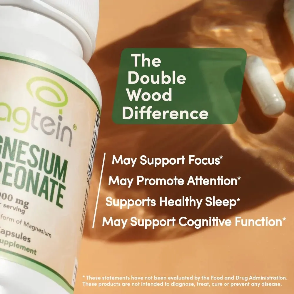 Magnesium L-Threonate Sleep and Cognitive Support - high Absorption - Most Bioavailable Form of Magnesium - 2000mg -120capsules