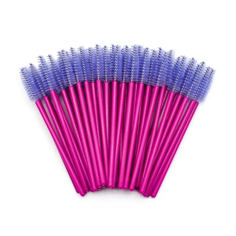 50pcs Disposable Eyelash Brushes Extension Rose Red Eyebrow Brush Mascara Wand Eye Lashes Cosmetic Tool Set Makeup Beauty