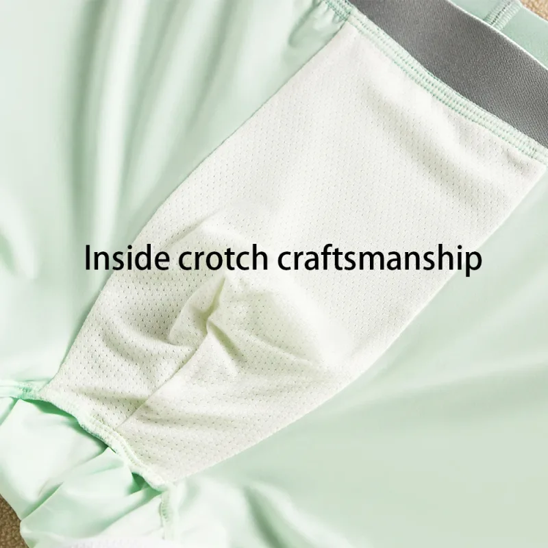 Caleçons en soie glacée pour hommes, 3 pièces/paquet, maille antibactérienne respirante, culotte à grande poche, taille haute élastique, Boxer pour hommes