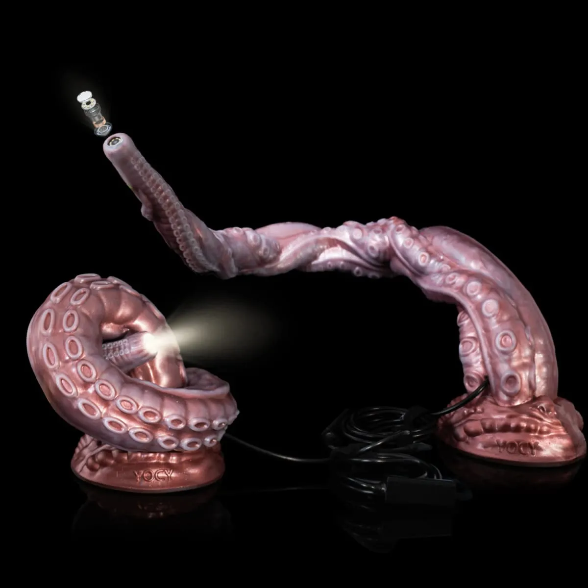 54cm Endoscope Camera Silicone Long Anal Plug with 8 LED Whip Peekable HD Real-Time Viewing Dildo Adult Sex Toys