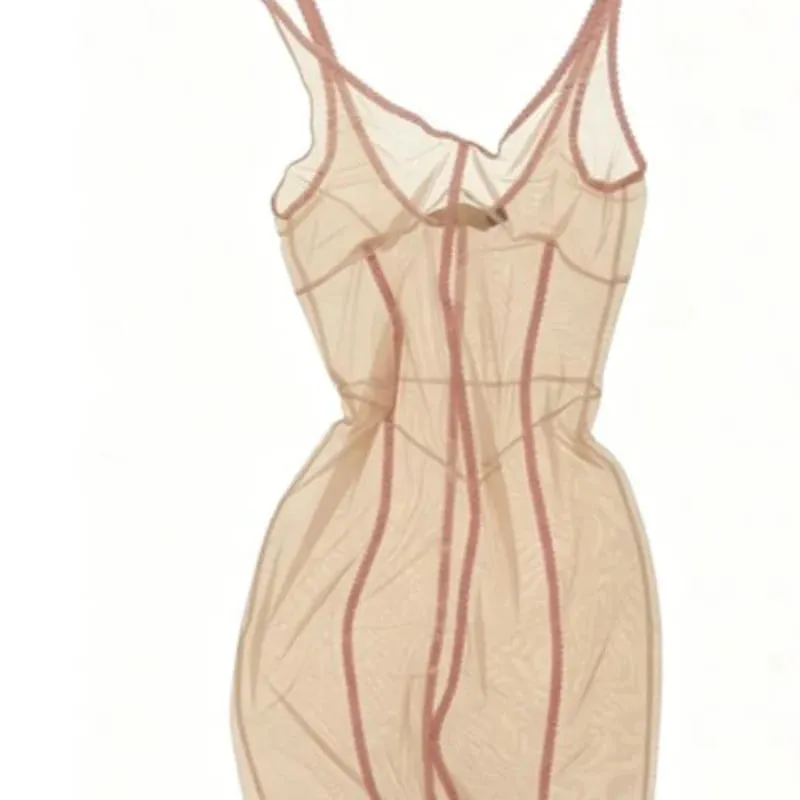 Sheer Mesh Overlay Spaghetti Strap Midi Dress Waist Cinched Sleeveless 2026 Summer Women Accessories Trendy Classy Lady Outfit — image 9