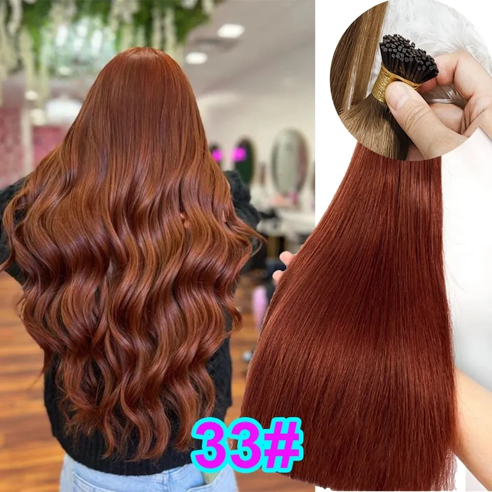 Human Hair I Tip 100% Human Hair Extensions Keratin Straight Brazilian Remy Human Hair Natural Capsule Hair Extension 30 Inch