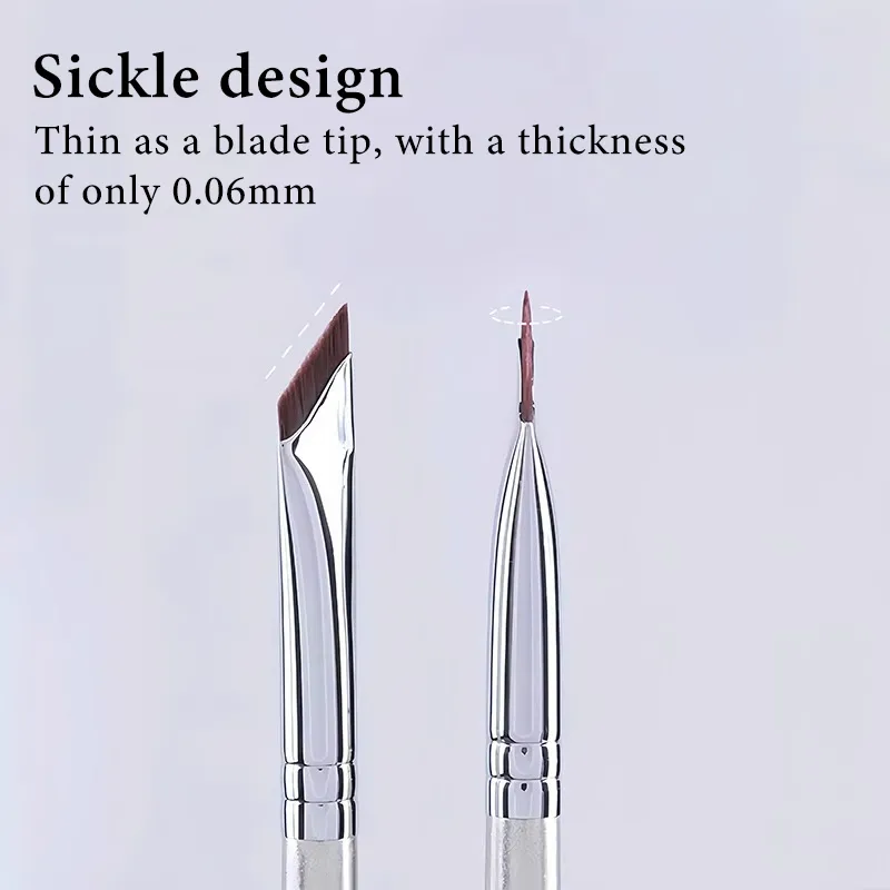 Sickle Eyeliner Brush Diagonal Eyebrow Brushes Blade Brush Undereyelid To Sleeping Silkworm Detail Brush Ultra-thin Makeup Tools