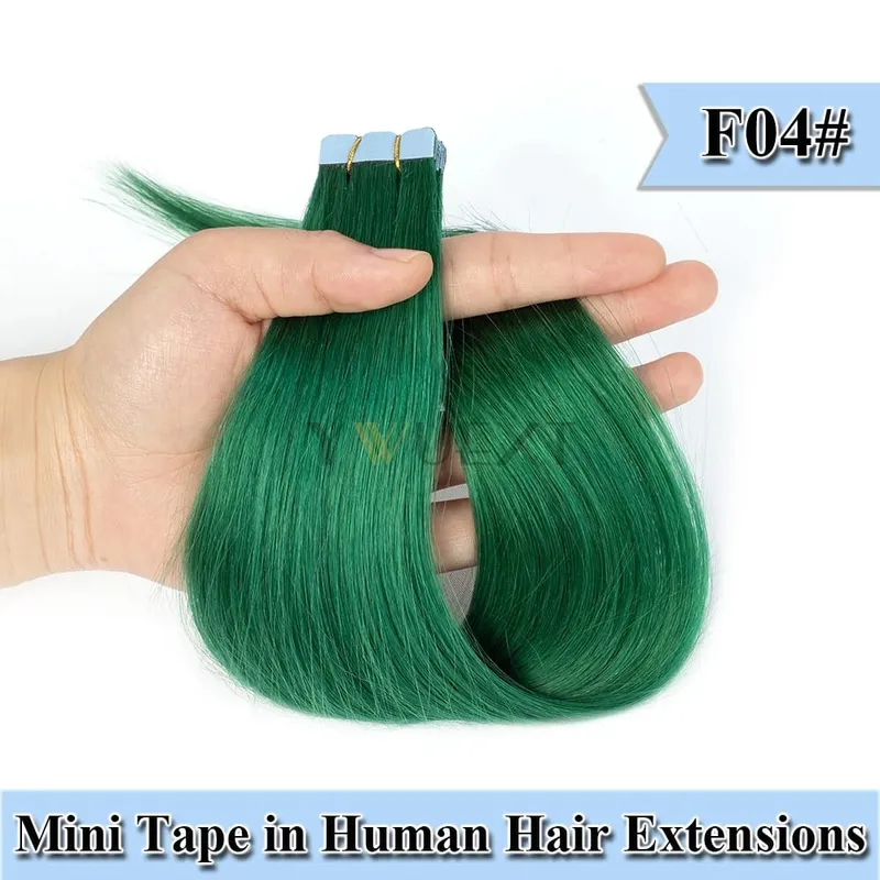 12-20 Inches Mini Tape in Human Hair in Fancy Colors Natural Straight Seamless Tape Hair Extensions for Outlet Hairstyles