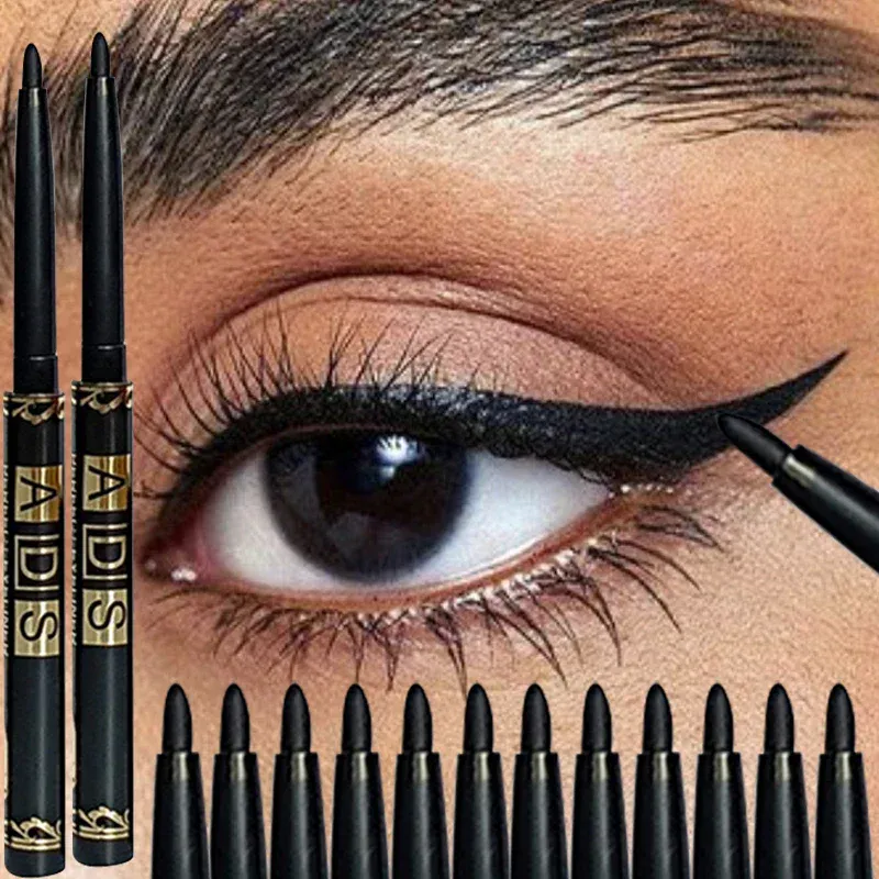 Automatic Gel Eyeliner Pencil Waterproof Long Lasting Black Eye Liner Twist-Up No Sharpening Easy Glide Makeup for Women