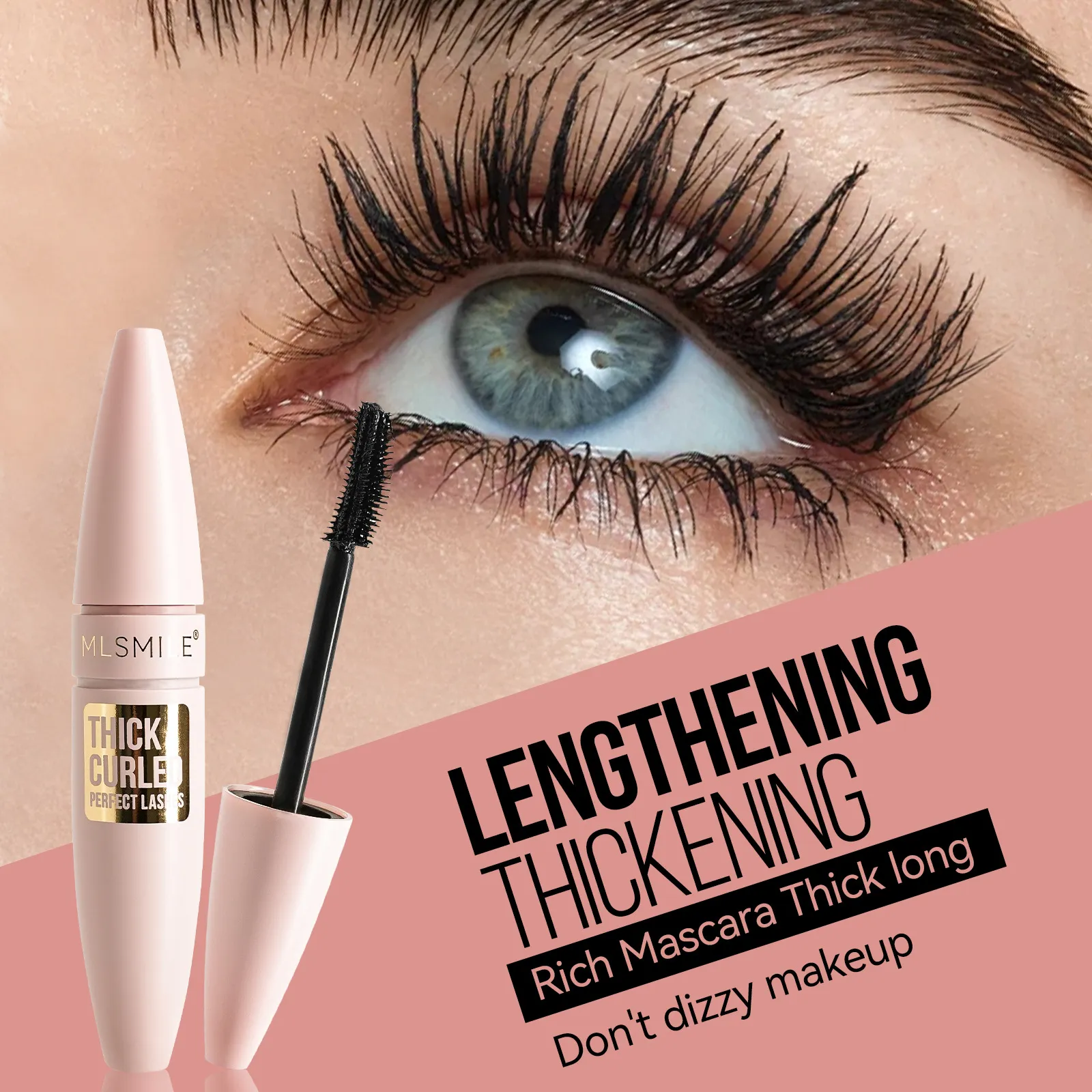 Färgglad Mascara Thick Curl Vattentät Naturlig Ögonfrans Förlänger Långvarig Snabbtorkande Blå Brun Svart Mascara ögonmakeup