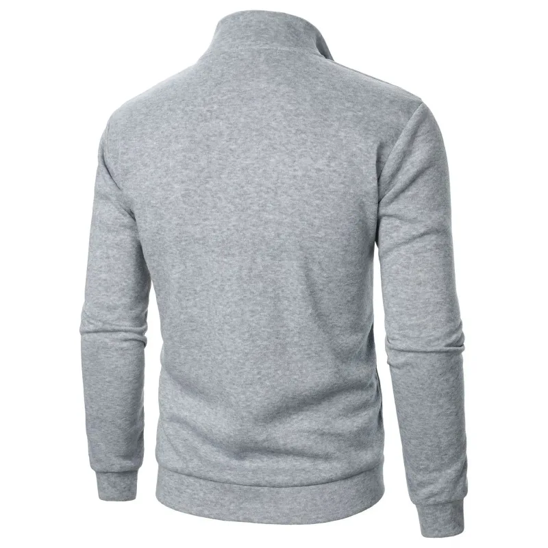 Spring Autumn new Casual Half Zipper stand collar sweatshirt Trend Simple slim men Pullover long sleeve tops Men's sweatshirt